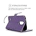 LG K20 Plus Case, LG K20 V Case, LG K10 2017 Case, YOKIRIN Wrist Strap Flip Kickstand PU Leather Wallet Cover Embossed Floral Butterfly with ID&Credit Card Holder 3D Elephant Dust Plug, Purple