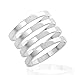 925 Sterling Silver Thin Band Stackable Midi Finger Thumb Ring Set of Four (4) Unisex Rings Size 3