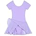 Arshiner Kid Girls Ballet Leotard with Skirt Short Sleeve Toddler Dance Dresses