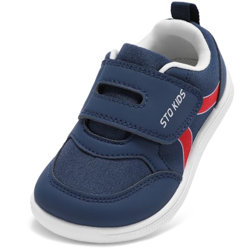 Toddler Wide Toe Box Barefoot Shoes Boys Girls Sneakers Kids Tennis Shoes Preschool Non Slip Lightweight Comfortable First Walking Shoes Running Outdoor Activities