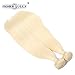 FASHION QUEEN Hair 613 blonde human hair bundles with Frontal Straight Hair Bundles Honey Blonde Bundles with Closure (10