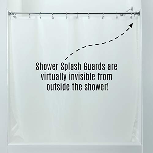SlipX Solutions Shower Curtain Splash Guards Holds Liner Flush to Wall