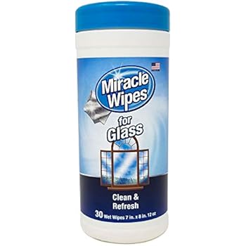 MiracleWipes for Glass - Disposable, Streak Free Cleaning Wipes for Mirrors, Windows, Home and Auto - (30 Count)