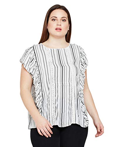 oxolloxo Plus Size Women Off-White Printed Top (Short Sleeve) oxolloxo Plus Size Women Off-White Printed Top (Short Sleeve)