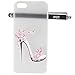 iPhone SE Case, iPhone 5S Case, iYCK Ultra Thin Clear Art Pattern Crystal Diamond Rhinestone Hard Plastic Rubber Snap On Shell Back Skin Case Cover for Apple iPhone 5/5S/SE/5SE - High-heeled Shoes