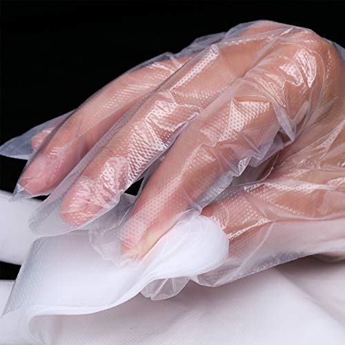 WeTest 500 Piece Disposable Food Prep Gloves Clear Plastic Gloves for Kitchen Cooking,Cleaning,Food Handling,One Size Fits All