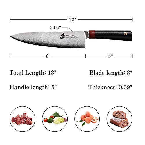 TUO Damascus 5.5 inch Santoku Knife Kitchen Damascus Knives with