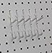 White Pegboard Locking Hooks 25 J Hooks & 25 L Hooks 50 pack