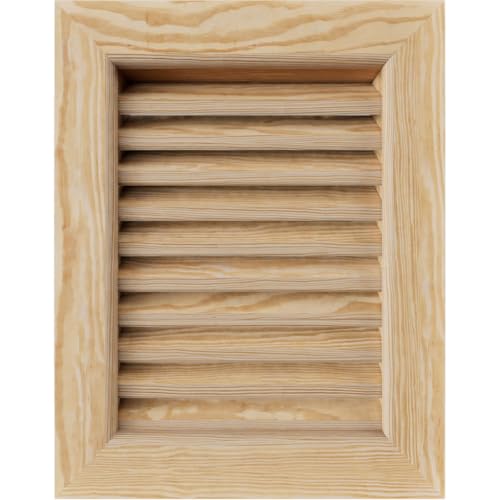 Ekena Millwork GVWVE14X2401SFUPI Vertical Gable Vent Gable Vent, 14"W x 24" (19…