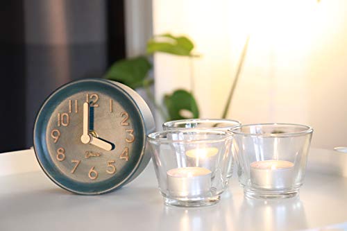 image for Driini Wooden Desk & Table Analog Clock Made of Genuine Pine - Battery