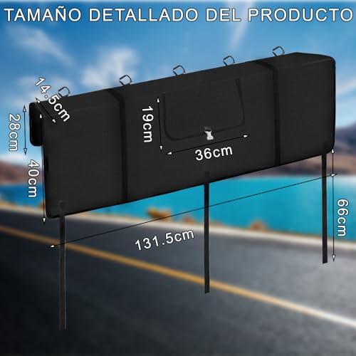 Gopnaty Almohadillas para Puerta Trasera de Camioneta, Cubierta de Portón Trasero para Bicicleta, Almohadilla Protectora Suave para Portón Trasero de Camión
