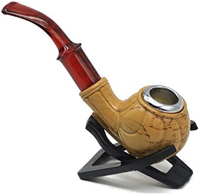 Niceamz Smoking Tube Fashion Multi-style Wooden Soil Multi-color Pipe Curved Tube Portable Tube Special Design Length 5.7 Inches (145MM) (Color : B)