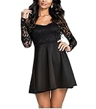 NuoReel Women's Lace Bodice Skater Dress