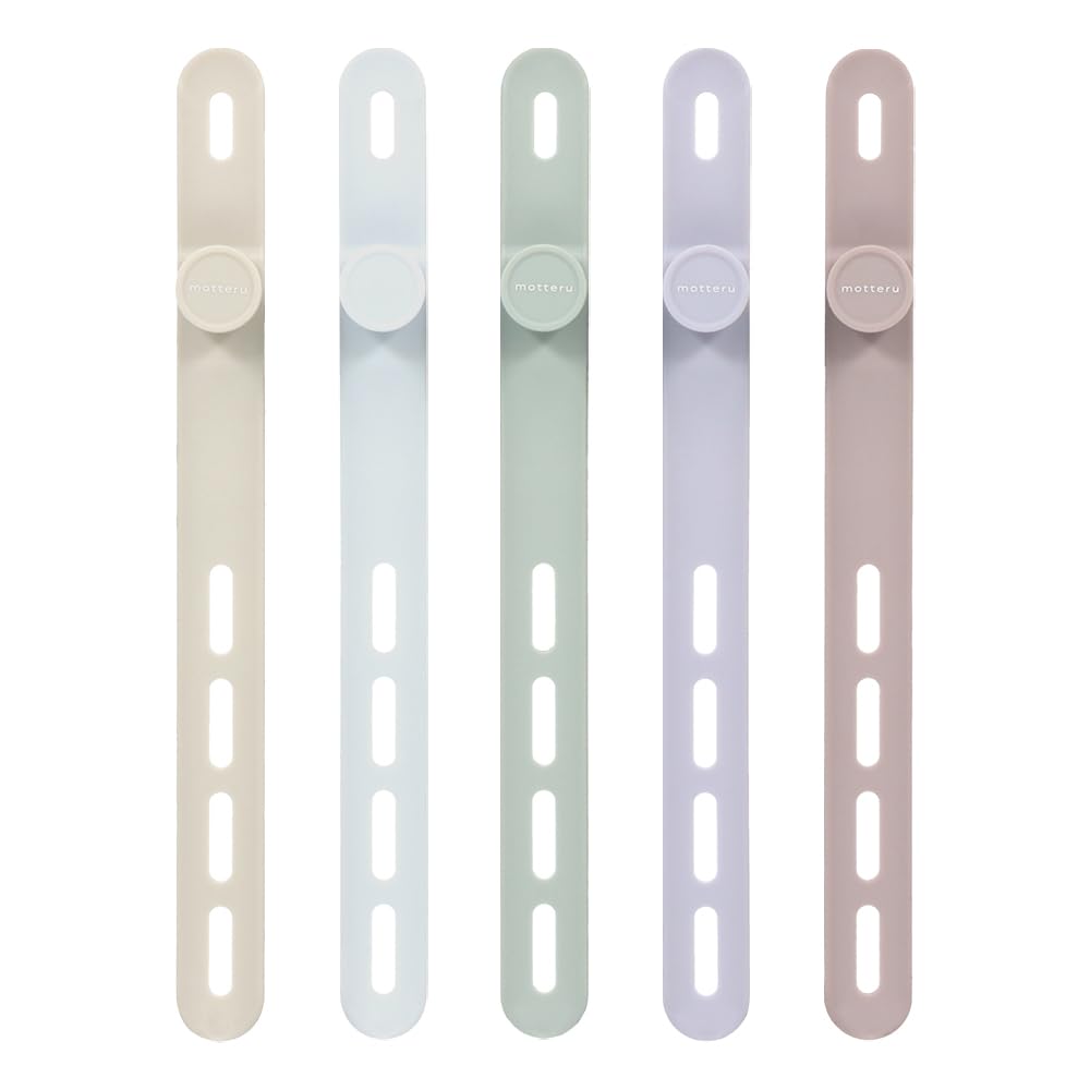 MOTTERU(モッテル) sofumo ソフトタッチ ケーブルバンド ラージサイズ 繰り返し使える シリコン 便利グッズ ドライヤー/ヘアアイロン 各色1本 5本セット スモーキーカラー MOT-CBBAND04-SK商品画像