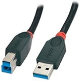 LINDY 5m USB 3.0 Cable - Type A Male to B Male, Black