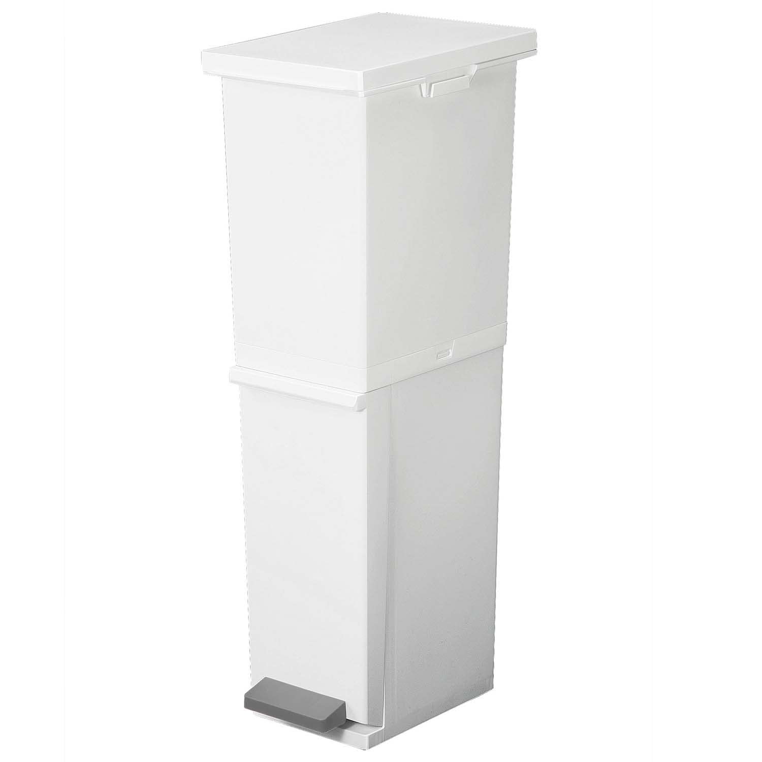 TONBO 新輝合成(Shinki Gosei) トンボ ネオカラー ゴミ箱 2段 分別 スリム ペダル 36リットル ホワイト 幅23.5×奥行33.5×高さ80.5cm 蓋付き 日本製商品画像