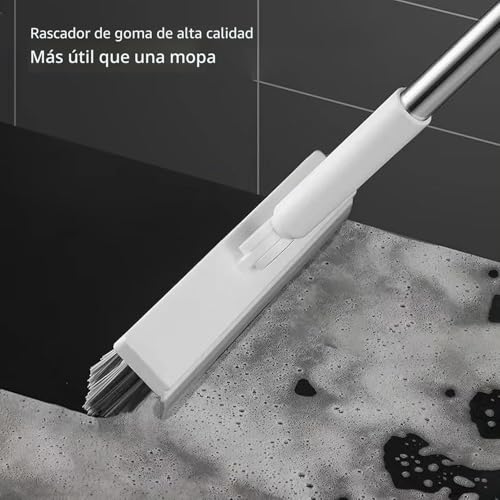 Floor Cleaning Brush with Telescopic Long Handle (145 cm), 3 in 1, V-Shape, with Hard Bristles, Broom for Cleaning Carpets, Wooden Floors, Tiles, Bathroom, Patio, Garage, Wall, Kitchen, Terrace, Floor