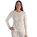MERIWOOL Women’s Merino Wool Midweight Baselayer Crew - Cream/Extra Small