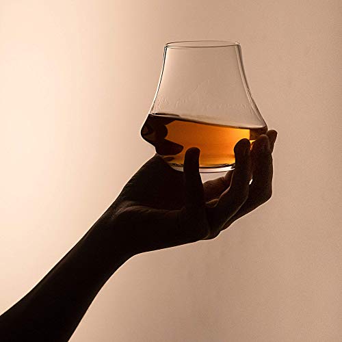 Whisky Glas & Whiskey Steine Set - 6 Handgefertigte Runde Granit Whisky Steine - Nosing Glas für Scotch, Bourbon Whisky… – Bild 6