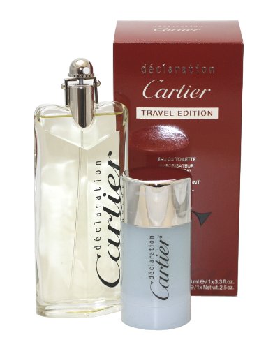 Declaration By Cartier For Men. Gift Set ( Eau De Toilette Spray 3.4 Oz + Deodorant Stick 2.5 Oz).