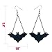 JoyTong Bat Necklace Earring Set Leather Black