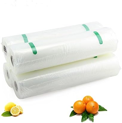 4 Pack Food Vacuum Sealer Bags Rolls, EALEK 11x197 Inch Commercial Grade Vacuum Sealer Bag Roll Food Storage Saver for FoodSaver and Sous Vide (Total 65.6 Feet)