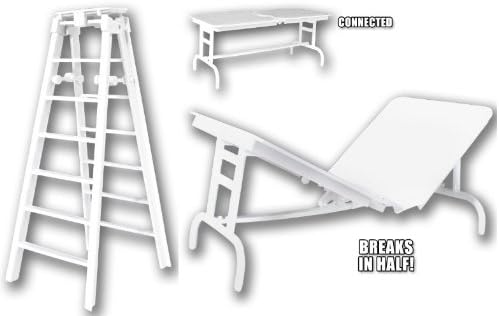 6" White Folding Ladder & White Breakaway Table - Wrestling Figure Accessories (For WWE/TNA Action Figures)