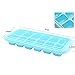 Amian Shop 3 Packs Ice Cube Trays with Lids,Make 36 Large Ice Cubes,Easy Release Compact,Odor Free Stackable White Ice Tray with Clear Removable Cover