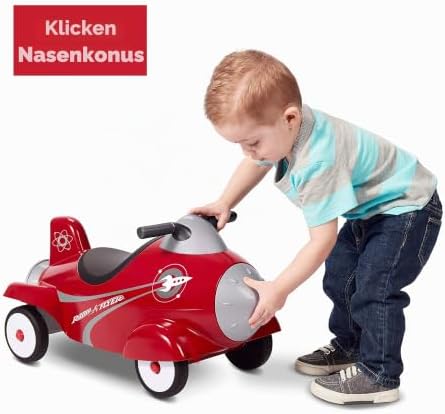 Retro Rocket, Rutschspielzeug, Rotes Rutschauto für Kleinkinder von 1 bis 3 Jahren