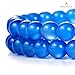 BEADNOVA 8mm Blue Agate Gemstone Round Loose Beads for Jewelry Making (45-48pcs)