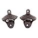 ZRAMO 2 Pack of Black Wall-Mounted Bartender's Bottle Opener in Cast Iron, Set of 2 with Mounting Screws Included (2pc retro)