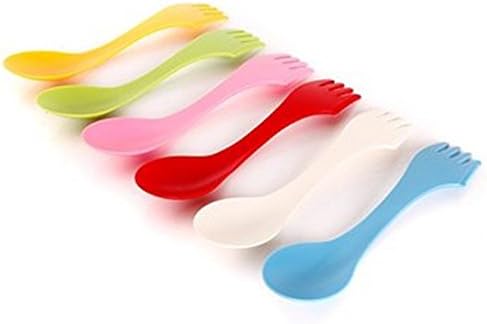 6 PCS Traveling Camping Hiking Spoon Fork Knife Spork Cutlery