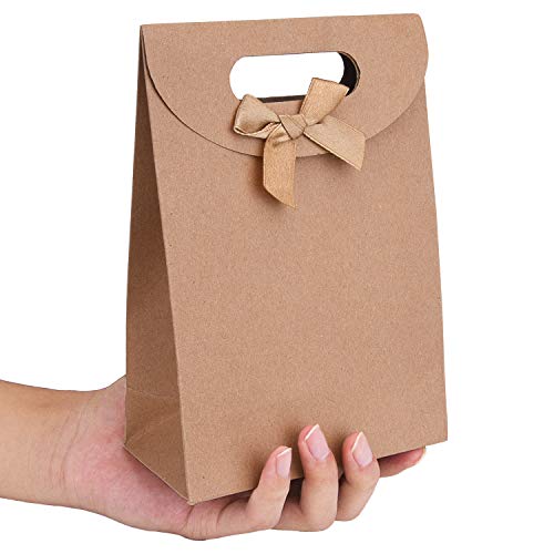 Livder 24 Pack Brown Kraft Paper Bag Gift Party Bags (7.9 x 5.5 x 2.8 Inches)