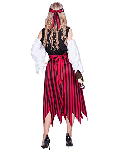 EraSpooky-Pirata-Donna-Adulto-Costume-Bucaniere-a-Righe-Caraibi-Vestito