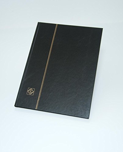 Lighthouse Hardcover Stamp Album Stockbook with 16 Black Pages, Black, LS4/8