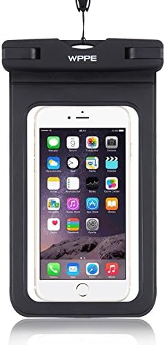 Waterproof Case, WPPE Swimming+, Colorful PVC Bag for All Phones up to 6 Inch, Perfect for Summer Holiday, IPX8 Certified, Black