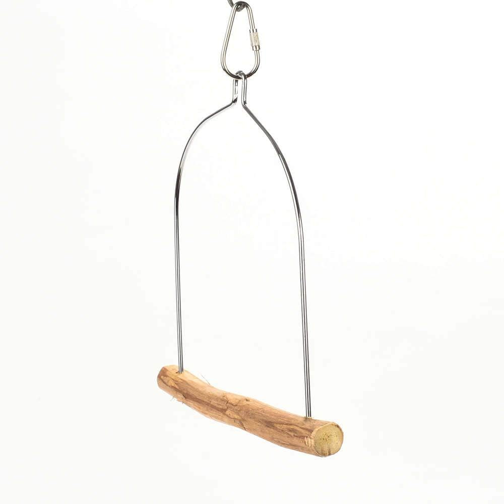 PARROT ESSENTIALS Natural Wood Arch Swing Perch, Wooden Swing for Parrots Budgie, Cockatiel - Image 4