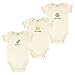 Touched by Nature Unisex Baby Organic Cotton Bodysuits, Peanut, 6-9 Months