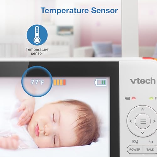 VTECH VM924 REMOTE PAN-TILT-ZOOM VIDEO BABY MONITOR, 5″ LCD SCREEN, UP TO 17 HRS VIDEO STREAMING, NIGHT VISION, UP TO 1000FT RANGE, SOOTHING SOUNDS, 2-WAY TALK, TEMPERATURE SENSOR,SECURED TRANSMISSION