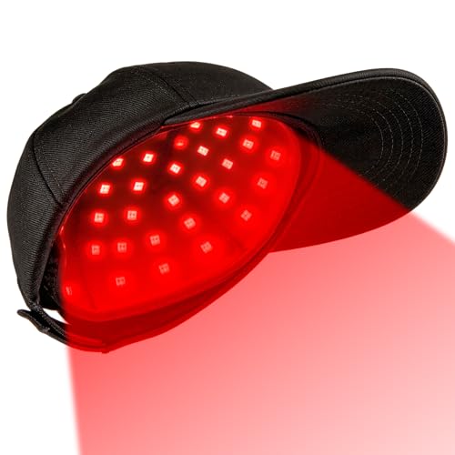 Red Light Hair Growth Cap, 660 nm + 850 nm Red Light Hair, Hair Growth Cap Adjustable Size, 7 Modes, Removable Red Light Panel, Hair Growth Cap for Men / Women
