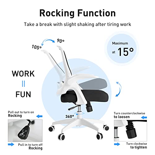 Hbada Office Chair With FlipUp Armrests, Desk Chair With Ergonomic