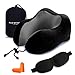 Power of Nature Travel Pillow Luxury Memory Foam Neck & Head Support Pillow Soft Sleeping Rest Cushion for Airplane Car & Home Best Gift(Black)