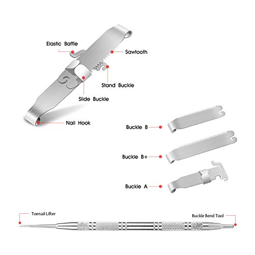 BEZOX Ingrown Toenail Tools, 2PCS Ingrown Toenail Correction Buckle and