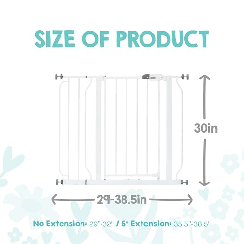 Regalo Walk Thru Easy Step Gate - White, Fits Gaps Between 29" - 37.5" Wide and 30" Tall
