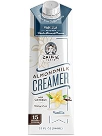 Califia Farms Almondmilk Coffee Creamer with Coconut, Vanilla, 32 Ounce (Pack of 6)