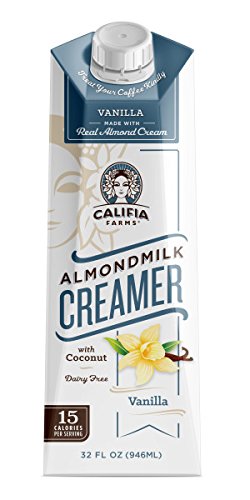 Califia Farms Almondmilk Coffee Creamer with Coconut Cream, Dairy Free, Plant Milk, Vegan, Non-GMO, Vanilla, 32 Oz (Pack of 6)