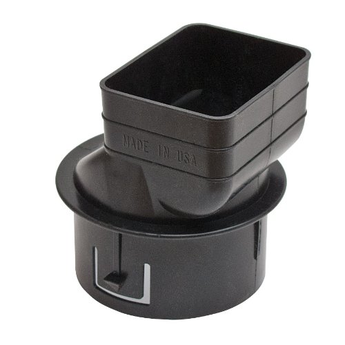 Aquabarrel Universal Downspout to Drain Pipe Tile Adapter (Black, 2x3x4