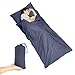Beauty Star Sleeping Bag Liner, Super Lightweight Sleeping Bag Spring Autumn Traveling, Camping, Backpacking, Hiking, Portable Envelope Ultralight Sleep Sack Compression Sack (Navy Blue)