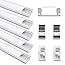 Profilo Alluminio 1 Metro Per Strisce LED TL1205 Con Cover Trasparente, Clip E Tappi - Dissipatore Per LED Strip, Larghezza 17mm - 2