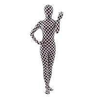 Danlier Halloween Costume Women Patterned Zentaisuit Lycra Spandex Checkered Full Bodysuit,M